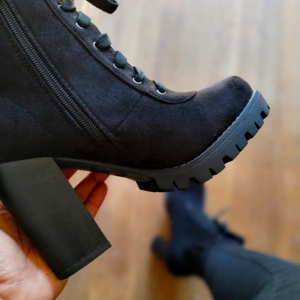 NEW* NEW* Black Suede, 2' Block Heel, Ankle Zip Boot, Side Zipper Varies Sizes!
